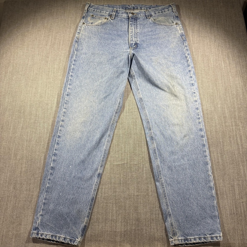 Carhartt Jeans Mens 36x31 Blue Relaxed Fit Straight Leg Denim Workwear Classic
